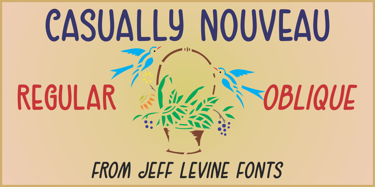 Пример шрифта Casually Nouveau JNL